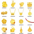 Gold Pendant Gold 18k Pendant 18k 24k Pure Gold 3D Hard Gold Classic Charms Heart Pendant Necklace Women's Jewelry