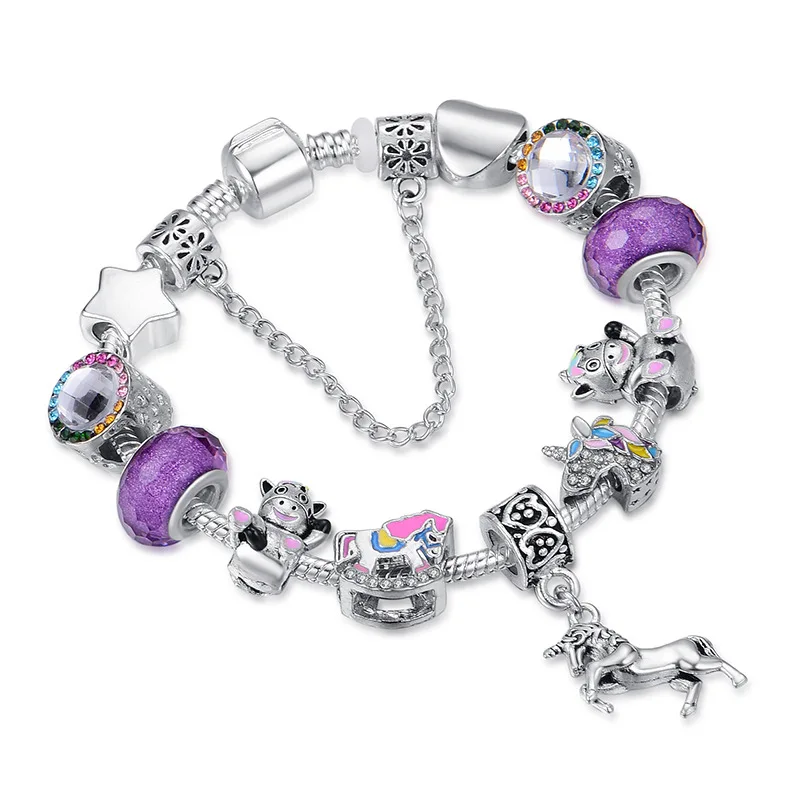 2020 Amazon Diy Beaded Hand Jewelry Purple Resin Large Hole Silver Plated Snake Bones Chain Unicorn Children's Bracelet, As picture showed
2020 Amazon Diy Beaded Hand Jewelry Purple Resin Large Hole Silver Plated Snake Bones Chain Unicorn Children's Bracelet, As picture showed