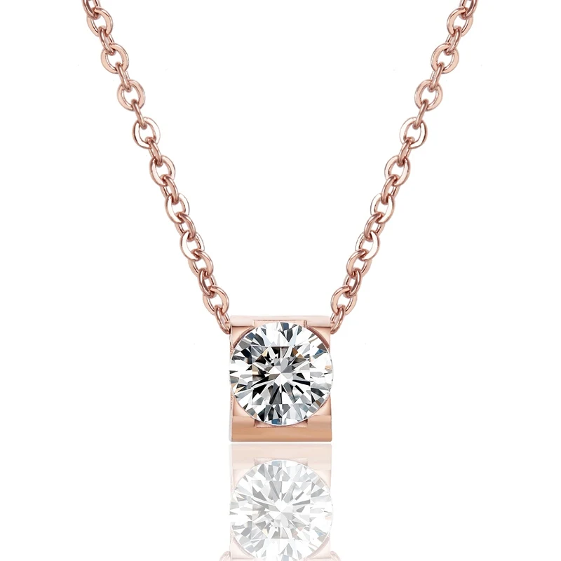 Beautiful Steel Necklace Rose Gold Square Inlay Shiny Crystal Pendant Necklace Ruigang Jewelry Gift Woman Necklace Wholesale, Customized
Beautiful Steel Necklace Rose Gold Square Inlay Shiny Crystal Pendant Necklace Ruigang Jewelry Gift Woman Necklace Wholesale, Customized