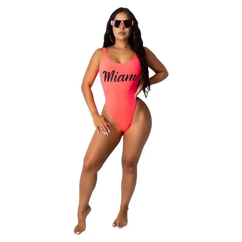2021 New Solid Letter Printed Jumpsuit Blackless Sleeveless Bodycon Swimwear for Women Wholesale OEM ODM
2021 New Solid Letter Printed Jumpsuit Blackless Sleeveless Bodycon Swimwear for Women Wholesale OEM ODM