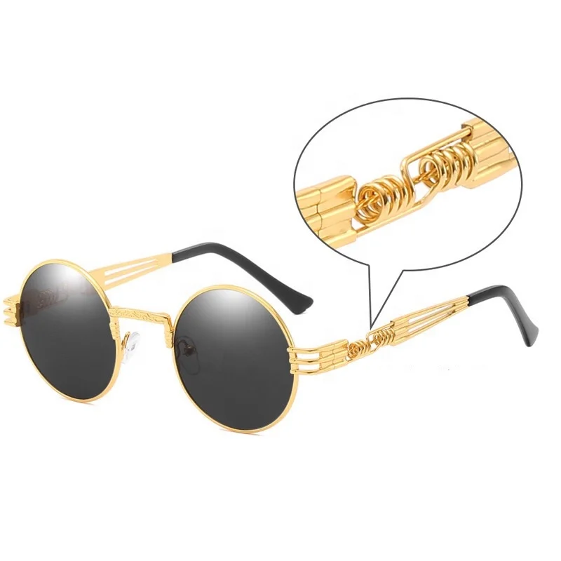 Authentic Fashion Design Custom Your Logo Sun Shade Spring Hinge Man Women Steampunk Round Sunglass 2020
Authentic Fashion Design Custom Your Logo Sun Shade Spring Hinge Man Women Steampunk Round Sunglass 2020