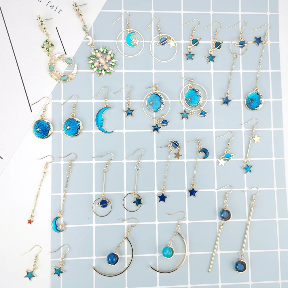 Japan Korea Blue Starry Sky Long Tassel Asymmetric Earrings for Women Drop Earring 2020 Brincos Fashion Jewelry
Japan Korea Blue Starry Sky Long Tassel Asymmetric Earrings for Women Drop Earring 2020 Brincos Fashion Jewelry