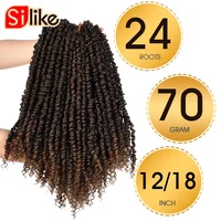 

Spring Passion Twists Synthetic Crotchet Hair Extensions Ombre Crochet Braids Fiber Pre looped Fluffy Twists Braiding Hair Bulk