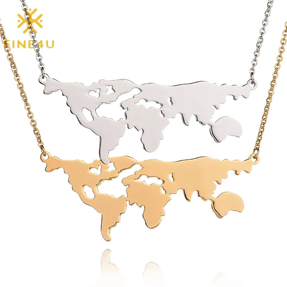 Fashion jewelry stainless steel 18k rose gold plated country world map necklace gold, Gold/steel/rose gold
Fashion jewelry stainless steel 18k rose gold plated country world map necklace gold, Gold/steel/rose gold