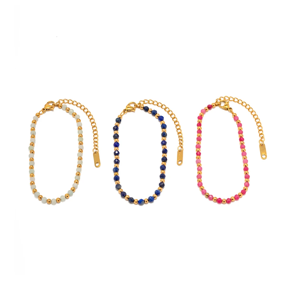18K Gold Stainless Steel Jewelry Plated Round Glass Beads Metal beads Bracelet For Girls
18K Gold Stainless Steel Jewelry Plated Round Glass Beads Metal beads Bracelet For Girls