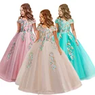Child party flower Frocks children Maxi dresses girls dress Embroidery dress for kids