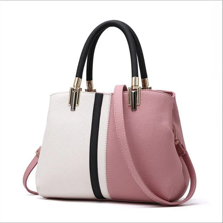 Color Matching Trendy Fashion One-shoulder Large-capacity Handbag Casual Pu Leather Handbag, 6 colors 
Color Matching Trendy Fashion One-shoulder Large-capacity Handbag Casual Pu Leather Handbag, 6 colors