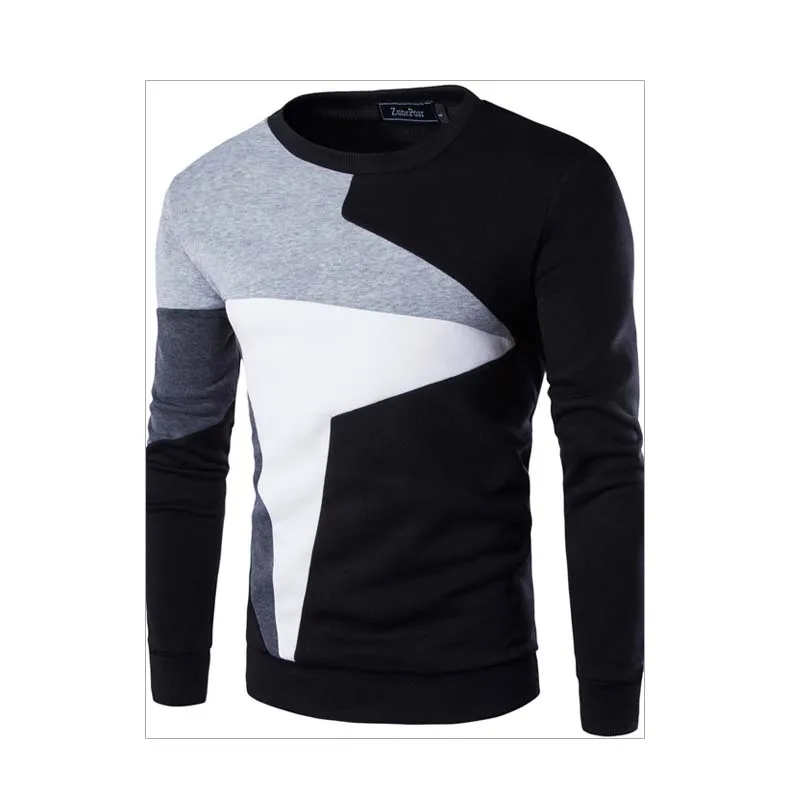 Spring and autumn men's sweater long-sleeved round neck sports loose stitching personality sweater
Spring and autumn men's sweater long-sleeved round neck sports loose stitching personality sweater