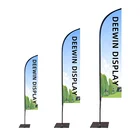Outdoor custom printed advertising aluminium pole custom flag signs feather