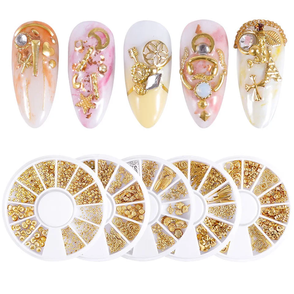 Nail Accessories Gold And Silver Nail Studs Mixed Metal Parts Metal Frame Beads Nail Decorations
Nail Accessories Gold And Silver Nail Studs Mixed Metal Parts Metal Frame Beads Nail Decorations