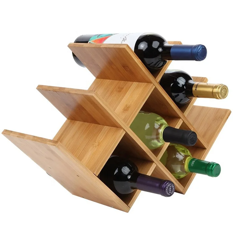 Bamboo Freestanding Red Wine Rack Shelf Custom Shape Wooden Wine Display Rack, Natural
Bamboo Freestanding Red Wine Rack Shelf Custom Shape Wooden Wine Display Rack, Natural