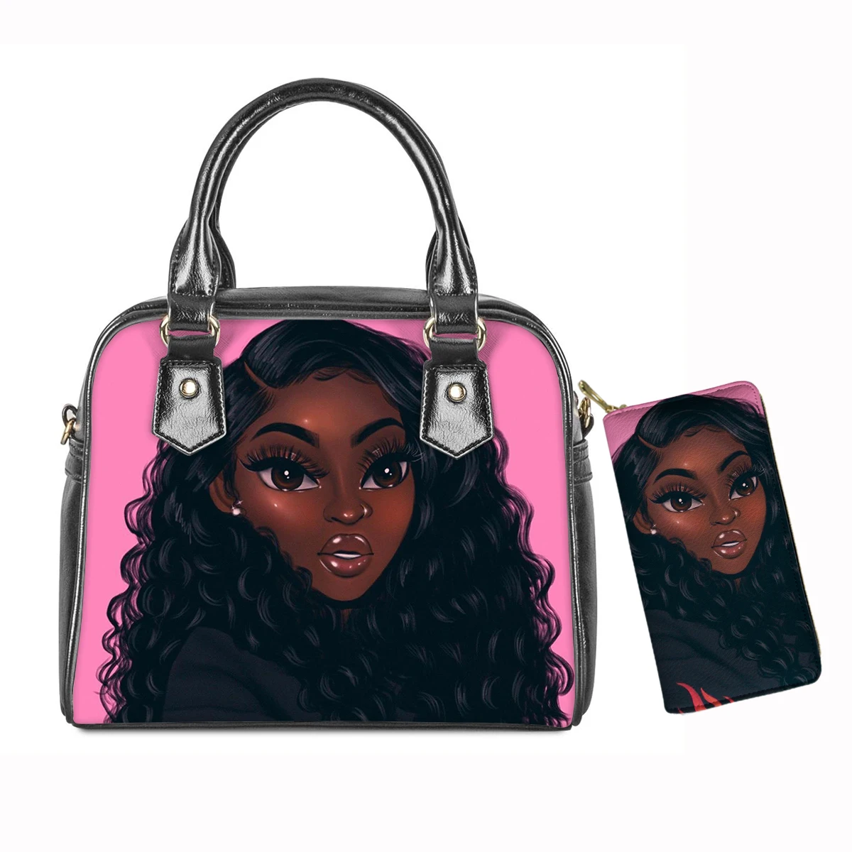Wholesale Pink Handbag Logo Custom Luxury Black Art African Girls Printed Casual Outdoor Little Girl Purses and Handbags Set
Wholesale Pink Handbag Logo Custom Luxury Black Art African Girls Printed Casual Outdoor Little Girl Purses and Handbags Set