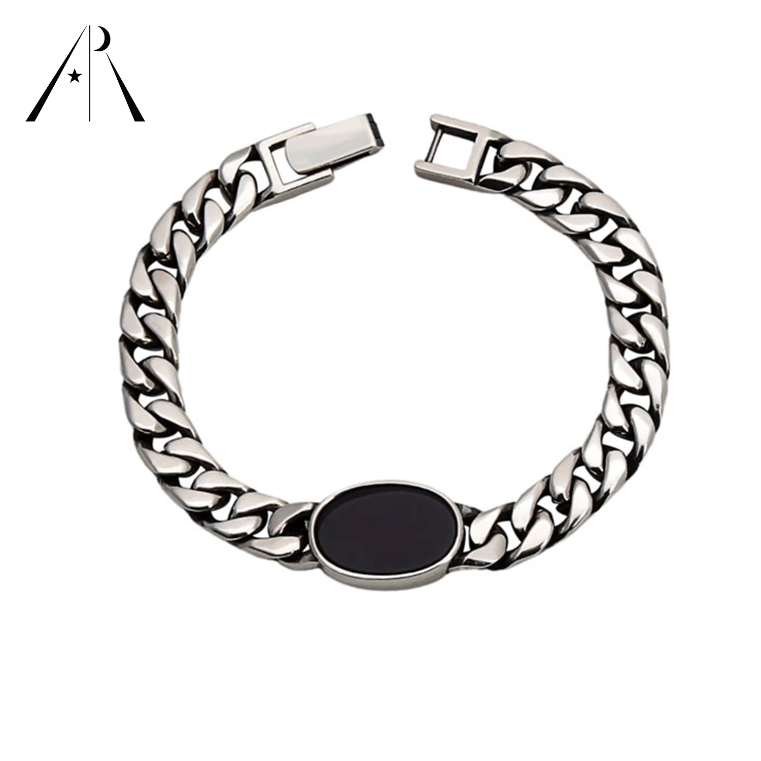 Rock Hip Hop Cuban Black Onyx Punk Bracelet 100% Sterling Silver Wholesale Bracelet
Rock Hip Hop Cuban Black Onyx Punk Bracelet 100% Sterling Silver Wholesale Bracelet