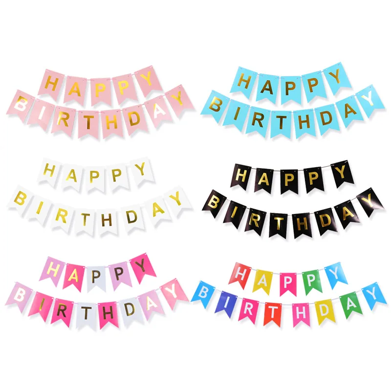 Happy birthday banner bunting alphabet bronzing paper fish tail rainbow pull flag party scene decoration supplies
Happy birthday banner bunting alphabet bronzing paper fish tail rainbow pull flag party scene decoration supplies