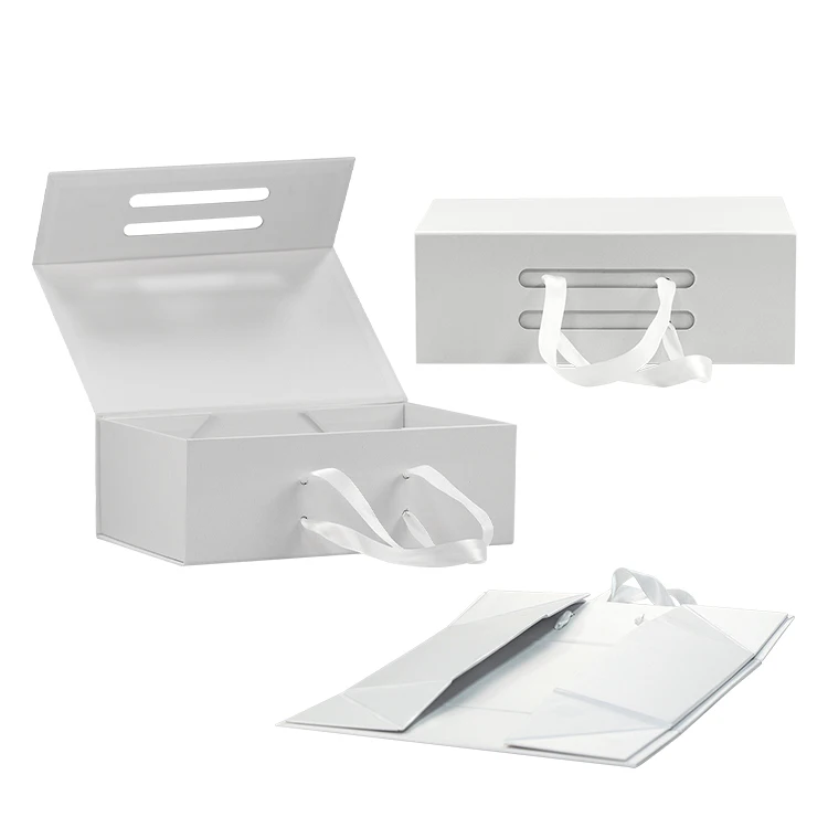 

Recyclable Customized Logo Paper Box Hard Cardboard Packing White Small Luxury Magnetic Folding Gift Box Packaging