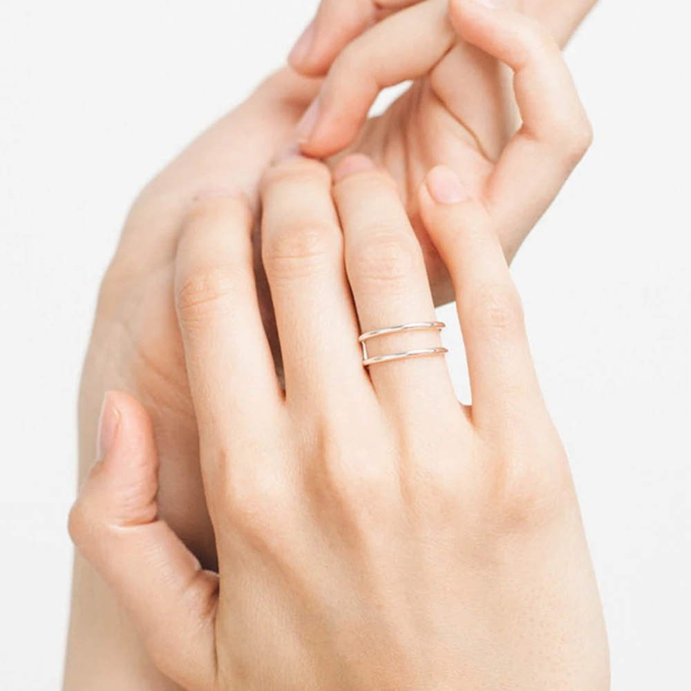 Minimalist Dainty Double Circle Finger Jewelry Gold Silver 316L Stainless Steel Adjustable Open Ring For Women Men
Minimalist Dainty Double Circle Finger Jewelry Gold Silver 316L Stainless Steel Adjustable Open Ring For Women Men