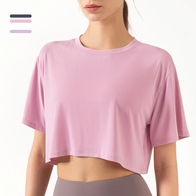 Trendy Short Sleeve Crop Top Loose Yoga T-shirt Woman Essential Tops Sport Wear Tshirts For Exercising
Trendy Short Sleeve Crop Top Loose Yoga T-shirt Woman Essential Tops Sport Wear Tshirts For Exercising