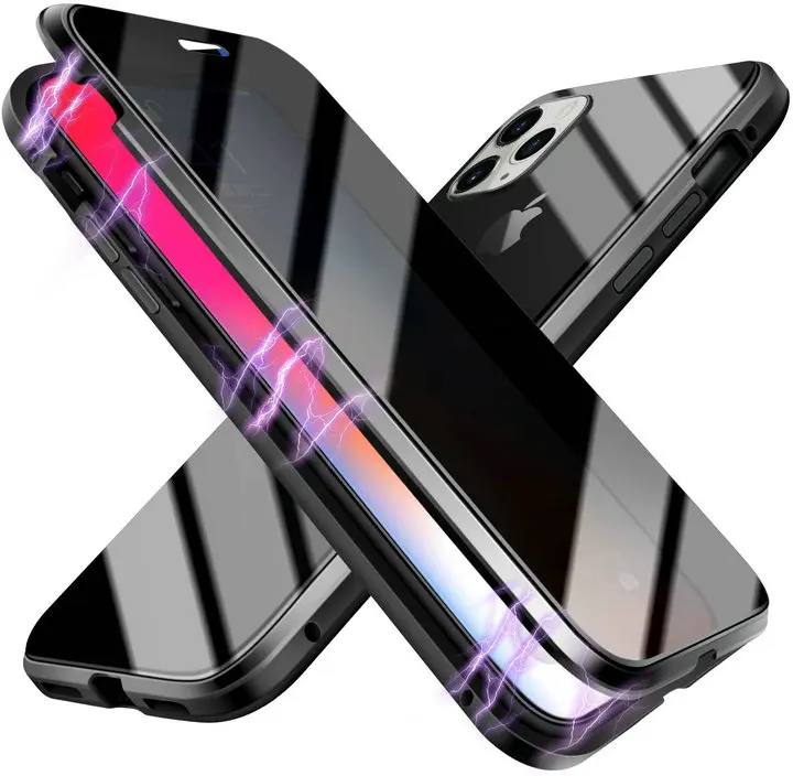 Anti Peeping Double Sided tempered Glass Protector Magnet Metal Magnetic phone case for iPhone 12 11 Pro XR XS max Back cover, 5 colors
Anti Peeping Double Sided tempered Glass Protector Magnet Metal Magnetic phone case for iPhone 12 11 Pro XR XS max Back cover, 5 colors