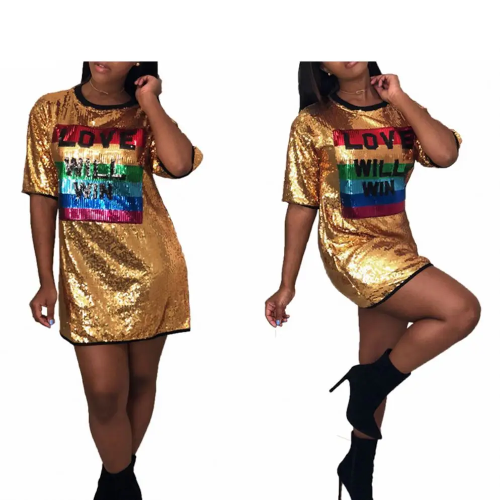2020 Woman Personality Sequin Short Sleeve Mini Dresses Ropa De Mujer Women Clothing
2020 Woman Personality Sequin Short Sleeve Mini Dresses Ropa De Mujer Women Clothing