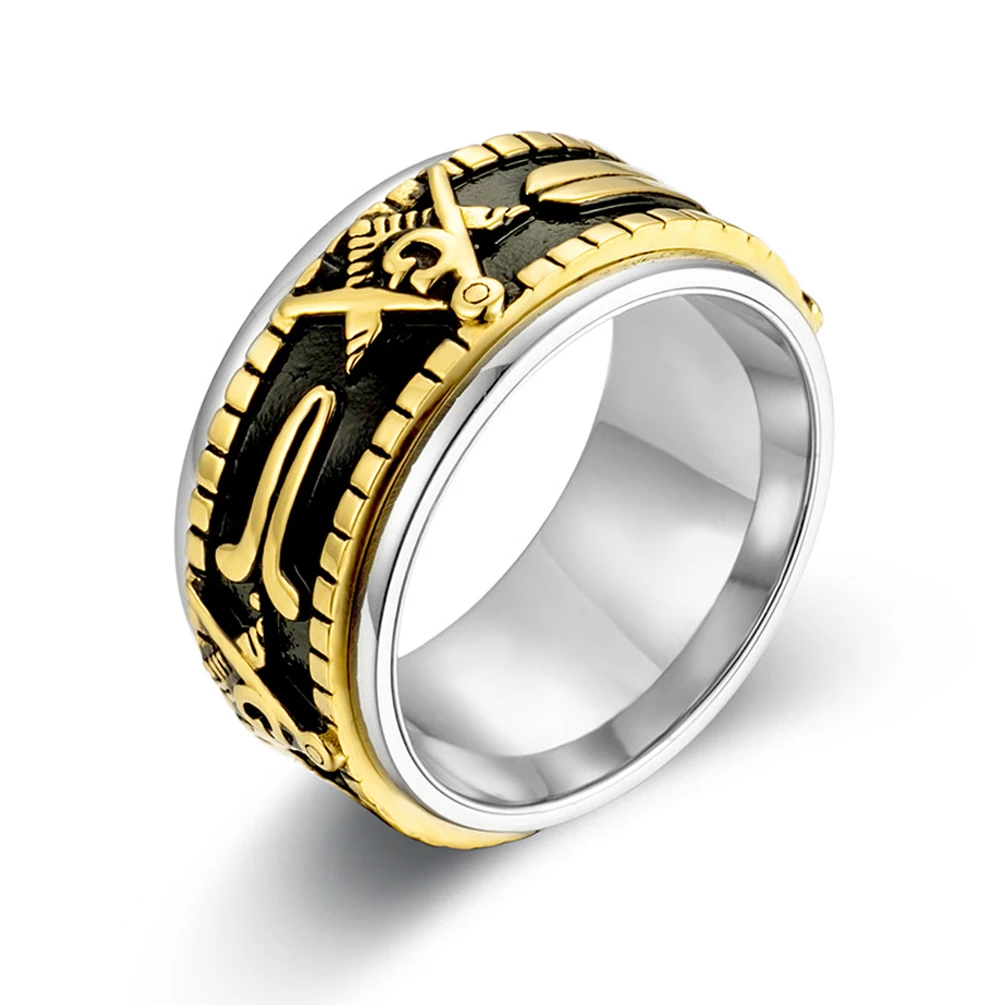 Hip hop trend masonic men's ring stainless steel rotatable tarnish free retro finger rings
Hip hop trend masonic men's ring stainless steel rotatable tarnish free retro finger rings