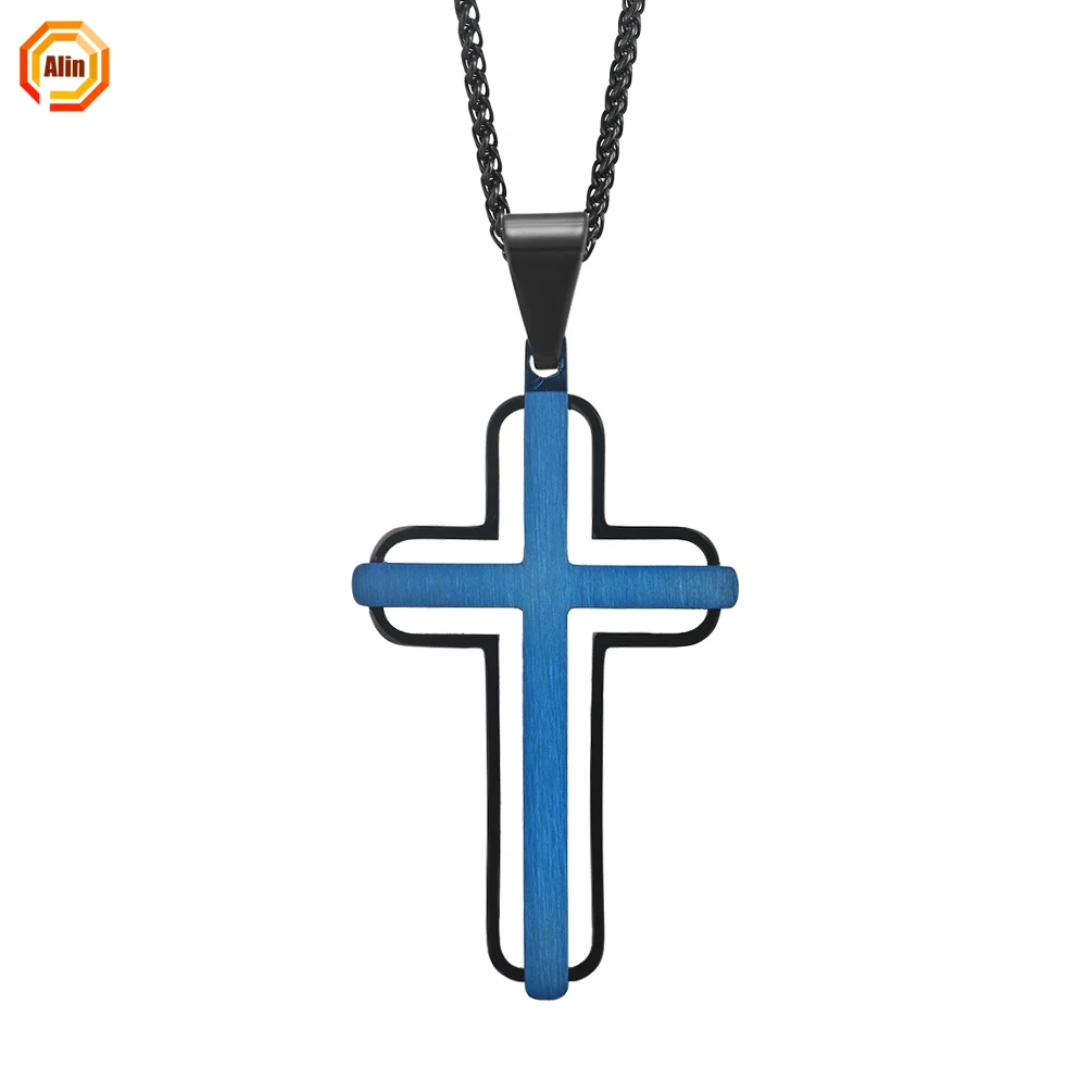 Original design new fashion necklace pendant religious men's hollow stainless steel two-color cross pendant for men
Original design new fashion necklace pendant religious men's hollow stainless steel two-color cross pendant for men