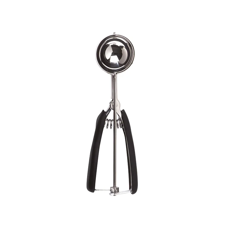 kitchen accessories Stainless Steel Ice Cream Scoop with silicone handle Easy Grip Spring-Loaded trigger, Black
kitchen accessories Stainless Steel Ice Cream Scoop with silicone handle Easy Grip Spring-Loaded trigger, Black