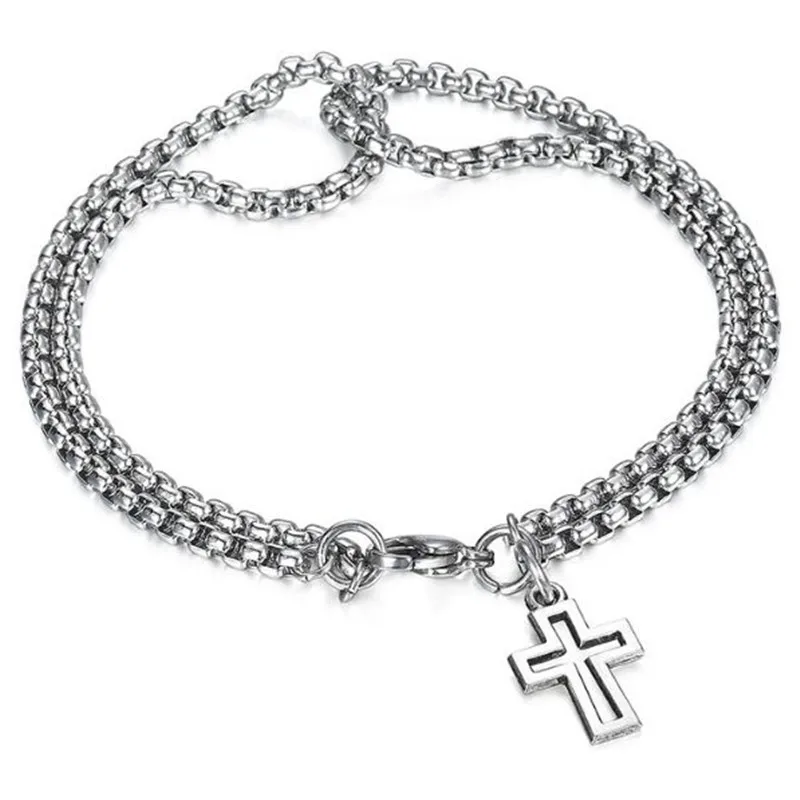 Stainless Steel Bracelet Cross Pendant Chain Bracelet Men's JewelryFor Men And Women, As photo show
Stainless Steel Bracelet Cross Pendant Chain Bracelet Men's JewelryFor Men And Women, As photo show