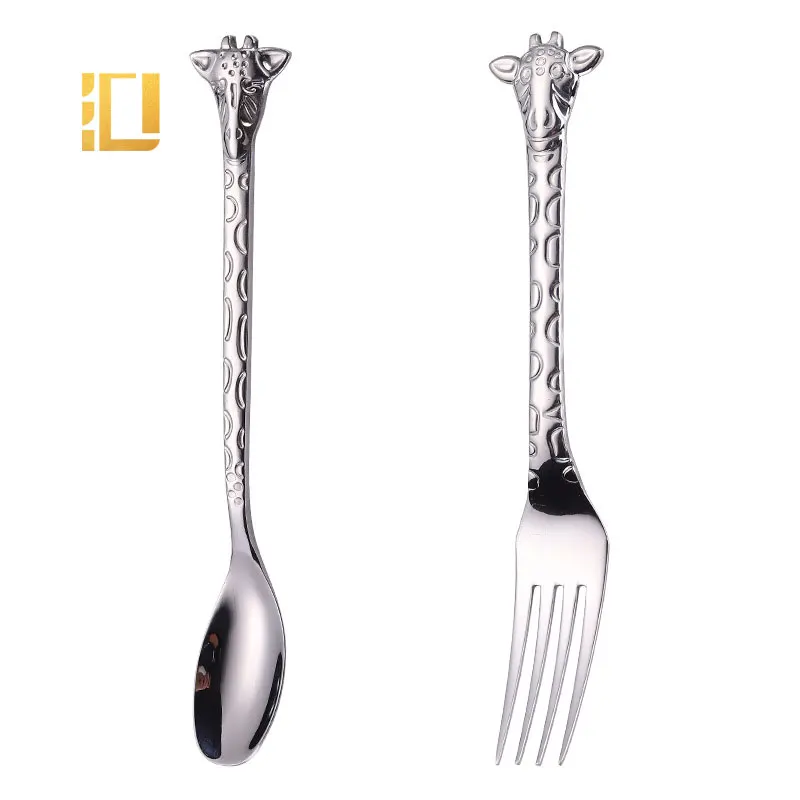 Reusable Titanium Flatware Set Giraffe Shaped Stainless Spoon Metal Fork And Spoon Set, Gold/rose gold/black/blue/purple/rainbow
Reusable Titanium Flatware Set Giraffe Shaped Stainless Spoon Metal Fork And Spoon Set, Gold/rose gold/black/blue/purple/rainbow