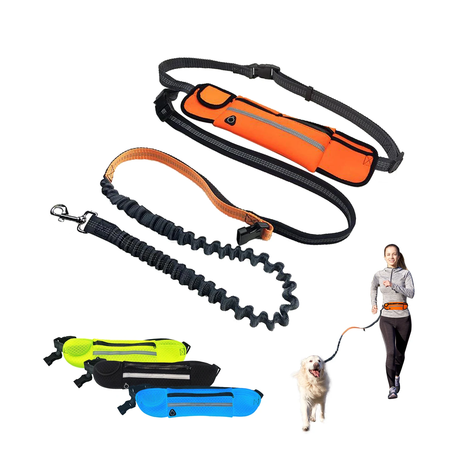 Adjustable Convenient Pocket Bungee Leash Hands Free Dog Leash for Running, Customized color
Adjustable Convenient Pocket Bungee Leash Hands Free Dog Leash for Running, Customized color