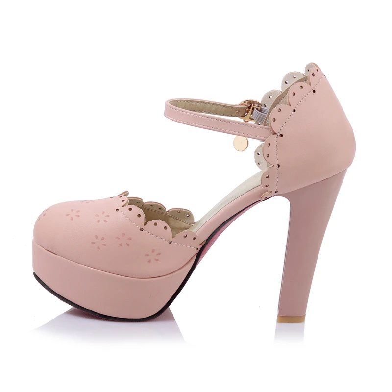 Pink Blue Round Toe Chunky Metal Decoration Fashion Platform High-Heeled Shoes, Blue, pink, white
Pink Blue Round Toe Chunky Metal Decoration Fashion Platform High-Heeled Shoes, Blue, pink, white