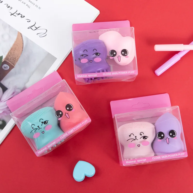 Hot Selling 2in1Soft Silicone Small Octopus Facial Cleaning Brush Water Gourd Shape Makeup Sponge Gift Set, 2 pieces/set
Hot Selling 2in1Soft Silicone Small Octopus Facial Cleaning Brush Water Gourd Shape Makeup Sponge Gift Set, 2 pieces/set