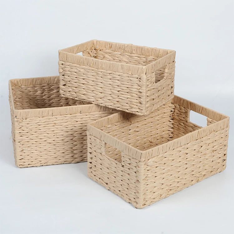 KINGWILLOW,Eco friendly Handmade Rectangle straw woven storage basket set of 3 cheap basket wholesale, Natural
KINGWILLOW,Eco friendly Handmade Rectangle straw woven storage basket set of 3 cheap basket wholesale, Natural