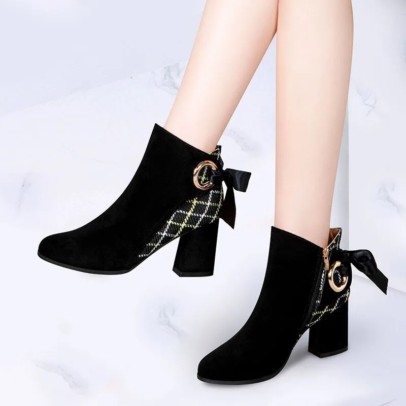 New arrival women ankle boots high heel winter microfiber boots for women, Black only
New arrival women ankle boots high heel winter microfiber boots for women, Black only