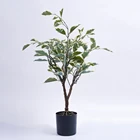 Factory High Quality Indoor Decoration White Leaf Banyan Tree Mini Artificial Plant