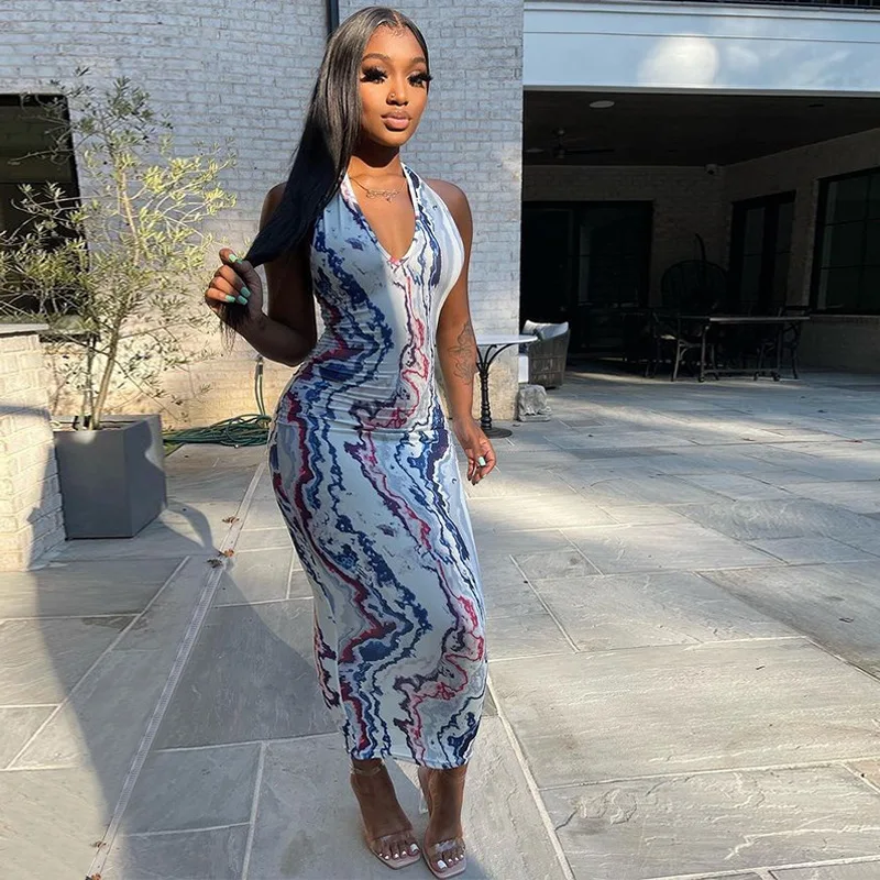 Printing NEW design halterneck long skirt mid-waist temperament commuter bag hip dress, Customized color
Printing NEW design halterneck long skirt mid-waist temperament commuter bag hip dress, Customized color