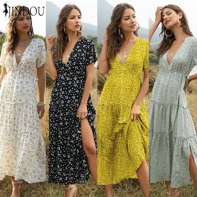 Amazon Hot Sale Floral Print V Neck Short Sleeve Split Patchwork Long Dress Women Bohemian Dresses Clothing, Picture color
Amazon Hot Sale Floral Print V Neck Short Sleeve Split Patchwork Long Dress Women Bohemian Dresses Clothing, Picture color