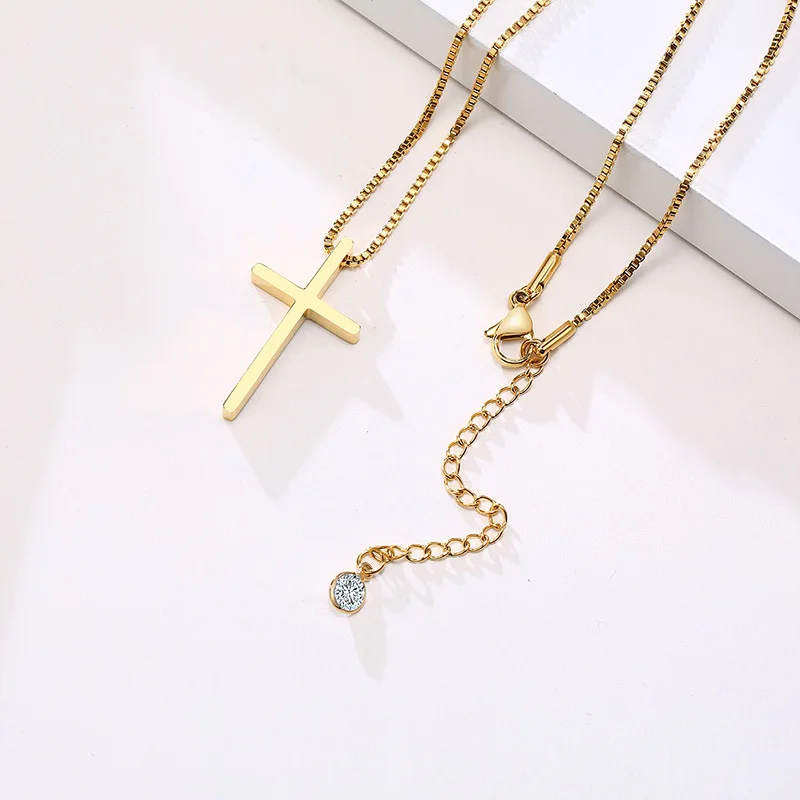 Hot Selling 18K Gold Plated Stainless Steel Simple Cross Pendant Men'S Adjustable Necklace Women
Hot Selling 18K Gold Plated Stainless Steel Simple Cross Pendant Men'S Adjustable Necklace Women