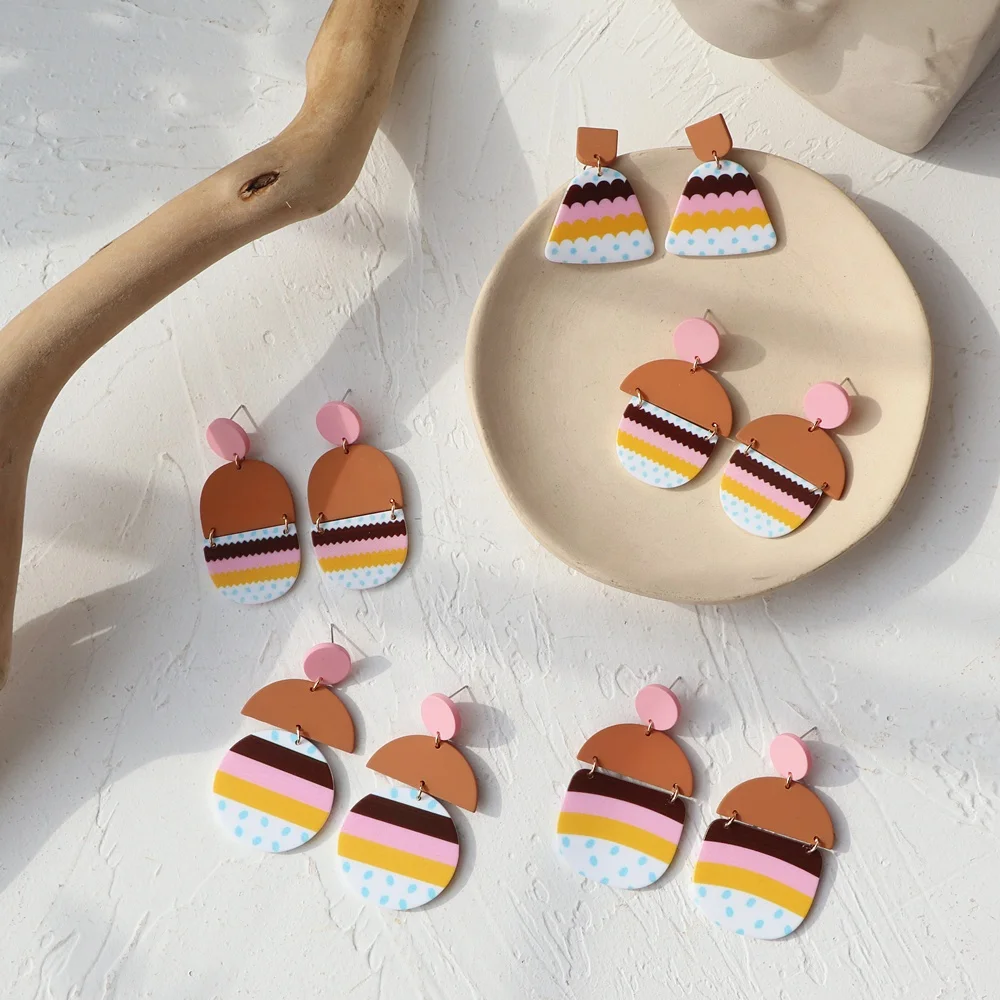JUHU New Fashion Exquisite Bohemia Trendy Customizable Colorful Vintage Geometric Romantic Acrylic Cute Stud Earrings For Girl
JUHU New Fashion Exquisite Bohemia Trendy Customizable Colorful Vintage Geometric Romantic Acrylic Cute Stud Earrings For Girl