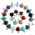 20mm Charms assorted natural crystal stone bead heart pendants for jewelry making