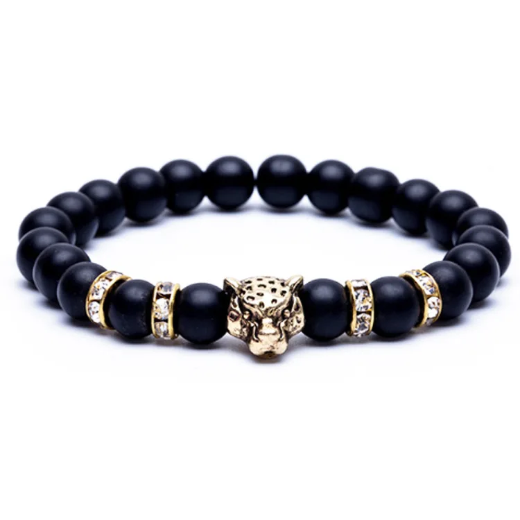 Hand made volcanic bracelet jewelry with Buddhist beads, leopard heads and diamond elastic Bracelets
Hand made volcanic bracelet jewelry with Buddhist beads, leopard heads and diamond elastic Bracelets