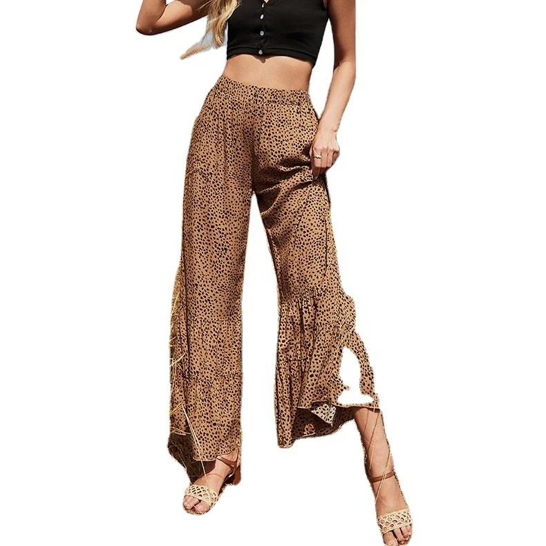 Wholesale Leopard Cheetah Printed Long Flare Woman Wide Leg Loose Pant, Picture
Wholesale Leopard Cheetah Printed Long Flare Woman Wide Leg Loose Pant, Picture