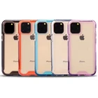 clear back and colored frame TPU + PC phone casing for iphone 11 pro max transparent smartphone cases