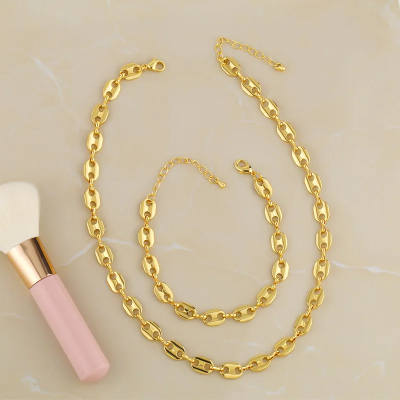 Hot Sale Gold Plated Link Necklace Custom Chain Necklace Women Gold Choker Necklaces
Hot Sale Gold Plated Link Necklace Custom Chain Necklace Women Gold Choker Necklaces