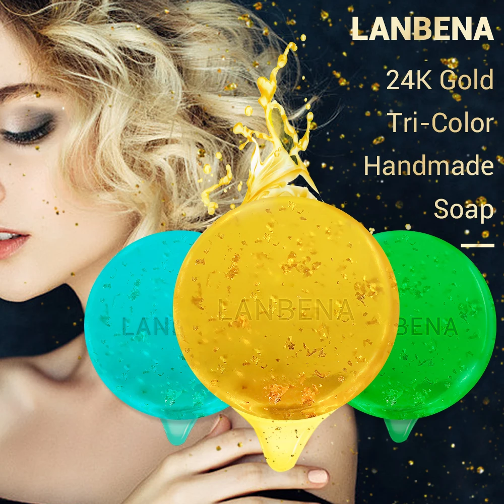 LANBENA natural handmade organic green soap 24k golden soap with hyaluronic acid free shipping, Green, gold, blue
LANBENA natural handmade organic green soap 24k golden soap with hyaluronic acid free shipping, Green, gold, blue