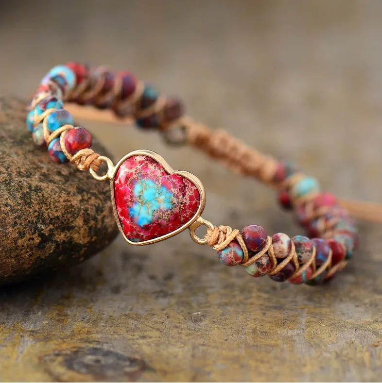 XUNBEI String Braided Macrame Bracelets Natural Stone Heart Charm Bracelets Women Jewelry
XUNBEI String Braided Macrame Bracelets Natural Stone Heart Charm Bracelets Women Jewelry