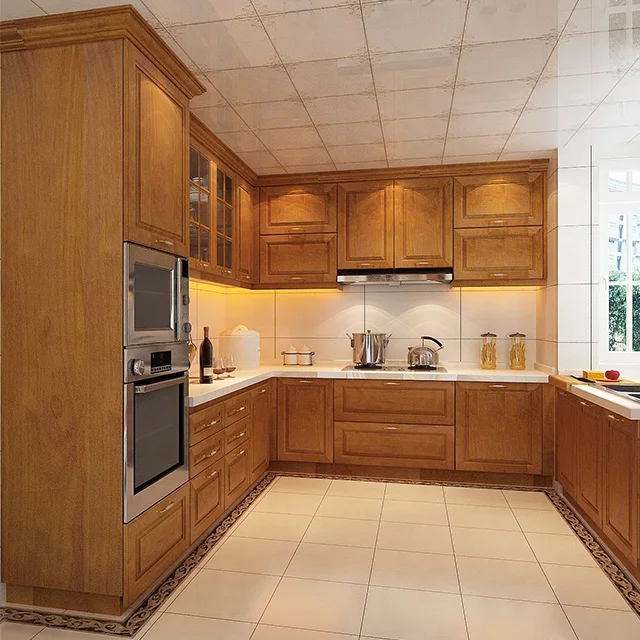 Customized high quality U shaped modern shaker cabinet wooden kitchen set
