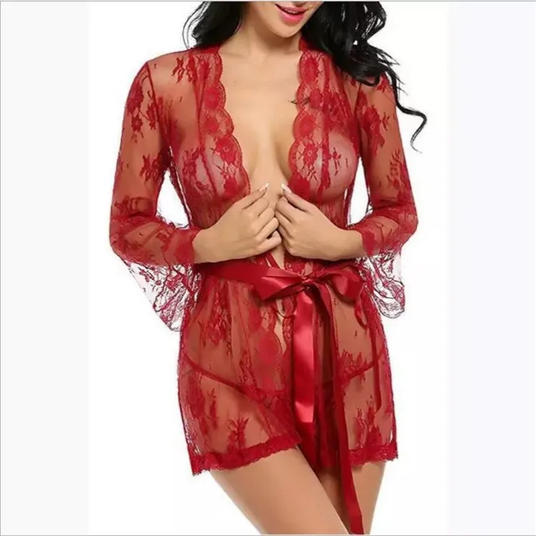 Women's Lace Kimonos Lingerie Sexy Mesh Baby doll Floral Robe Nightwear, Customer's require
Women's Lace Kimonos Lingerie Sexy Mesh Baby doll Floral Robe Nightwear, Customer's require