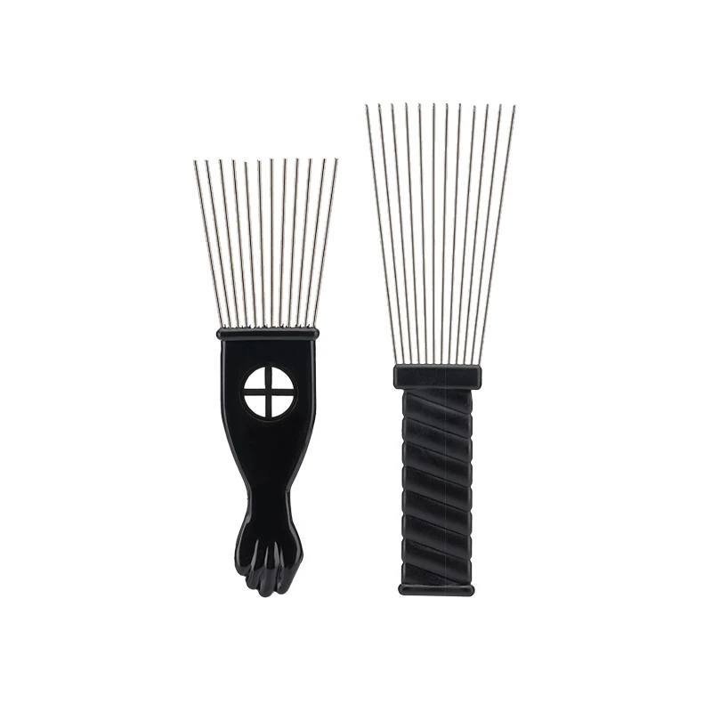 Professional Plastic Black Fist Metal Hair sharp head Fork Comb Stainless Steel Pins Hair Pick afro Comb
Professional Plastic Black Fist Metal Hair sharp head Fork Comb Stainless Steel Pins Hair Pick afro Comb