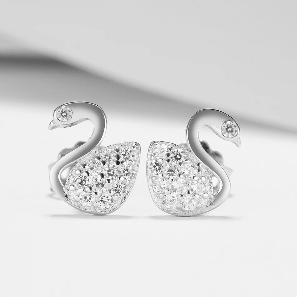 New Design 100% 925 Sterling Silver Earrings Crystal Swan Stud Earrings For Women And Girl Jewelry Gift
New Design 100% 925 Sterling Silver Earrings Crystal Swan Stud Earrings For Women And Girl Jewelry Gift
