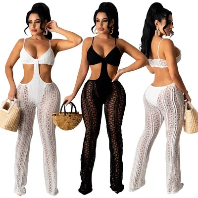 2021 New Arrival European American Spring Summer one piece pants perspective sexy lace mesh jumpsuit women clothing, 2 colors
2021 New Arrival European American Spring Summer one piece pants perspective sexy lace mesh jumpsuit women clothing, 2 colors